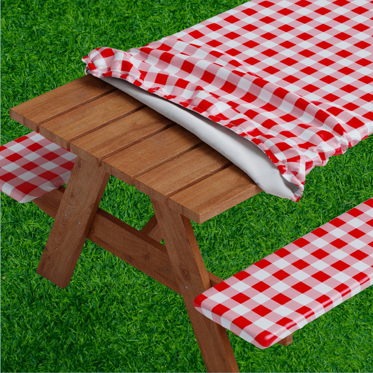 Vinyl Fitted Picnic Table Cover with Bench Covers | 3-pc