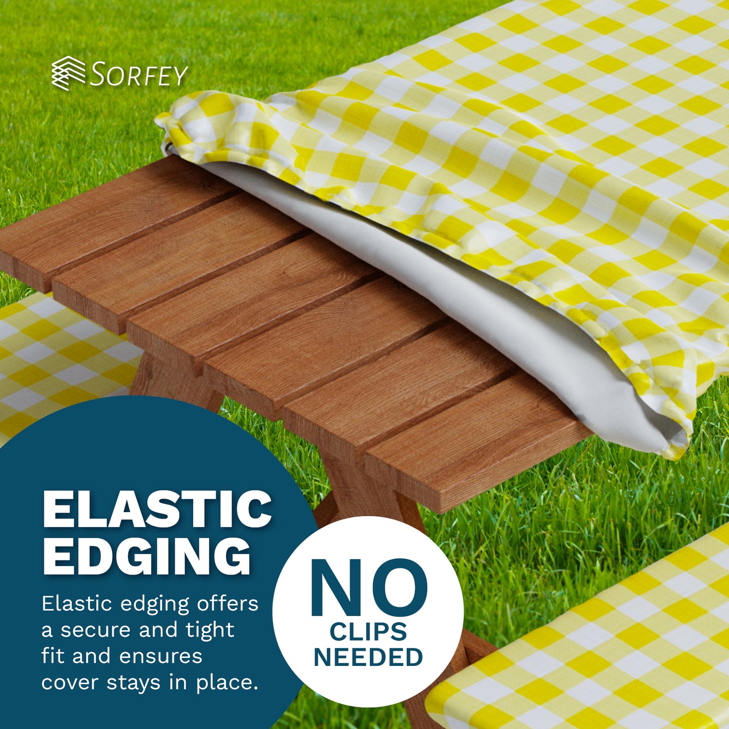 Vinyl Fitted Picnic Table Cover with Bench Covers | 3-pc