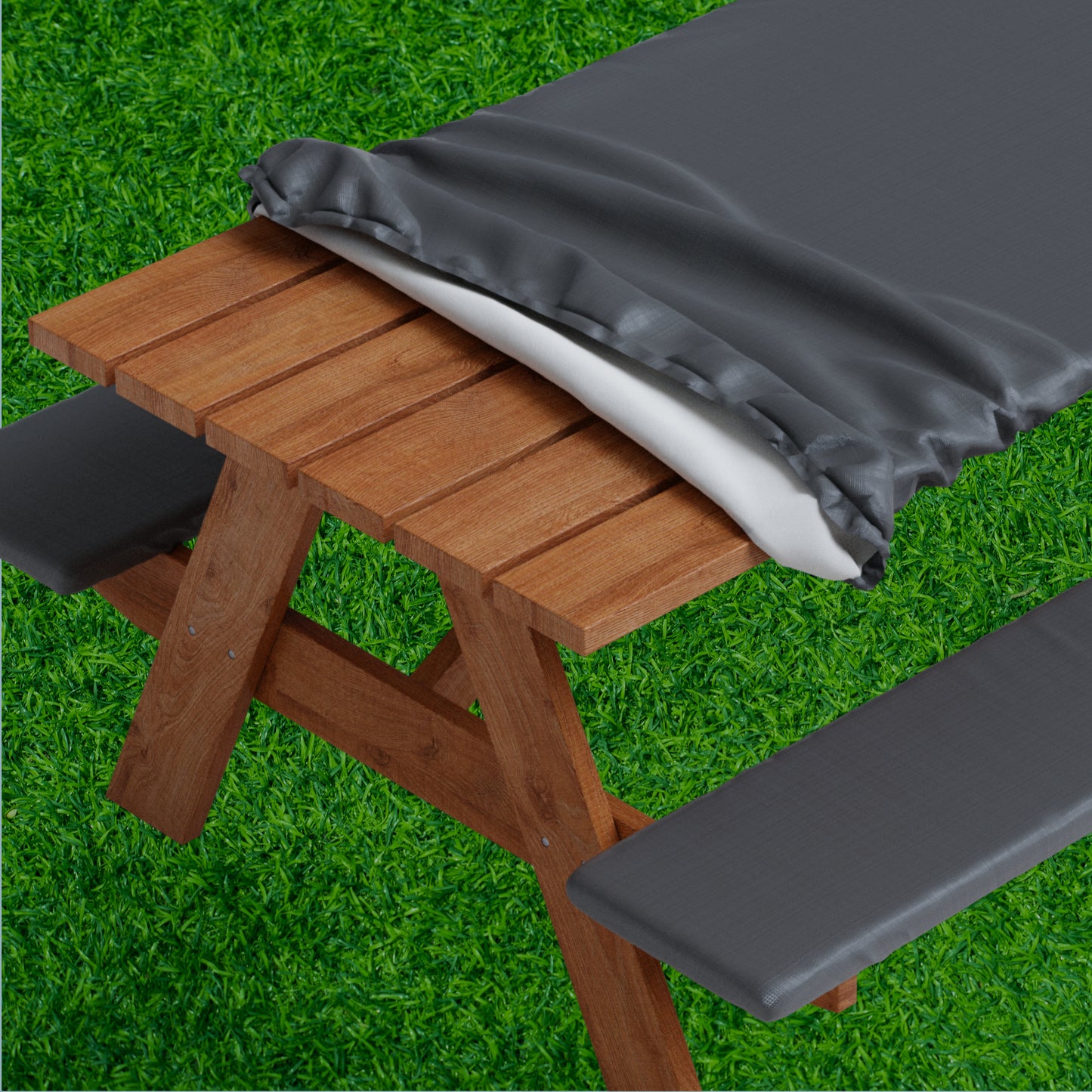 Vinyl Fitted Picnic Table Cover with Bench Covers | 3-pc