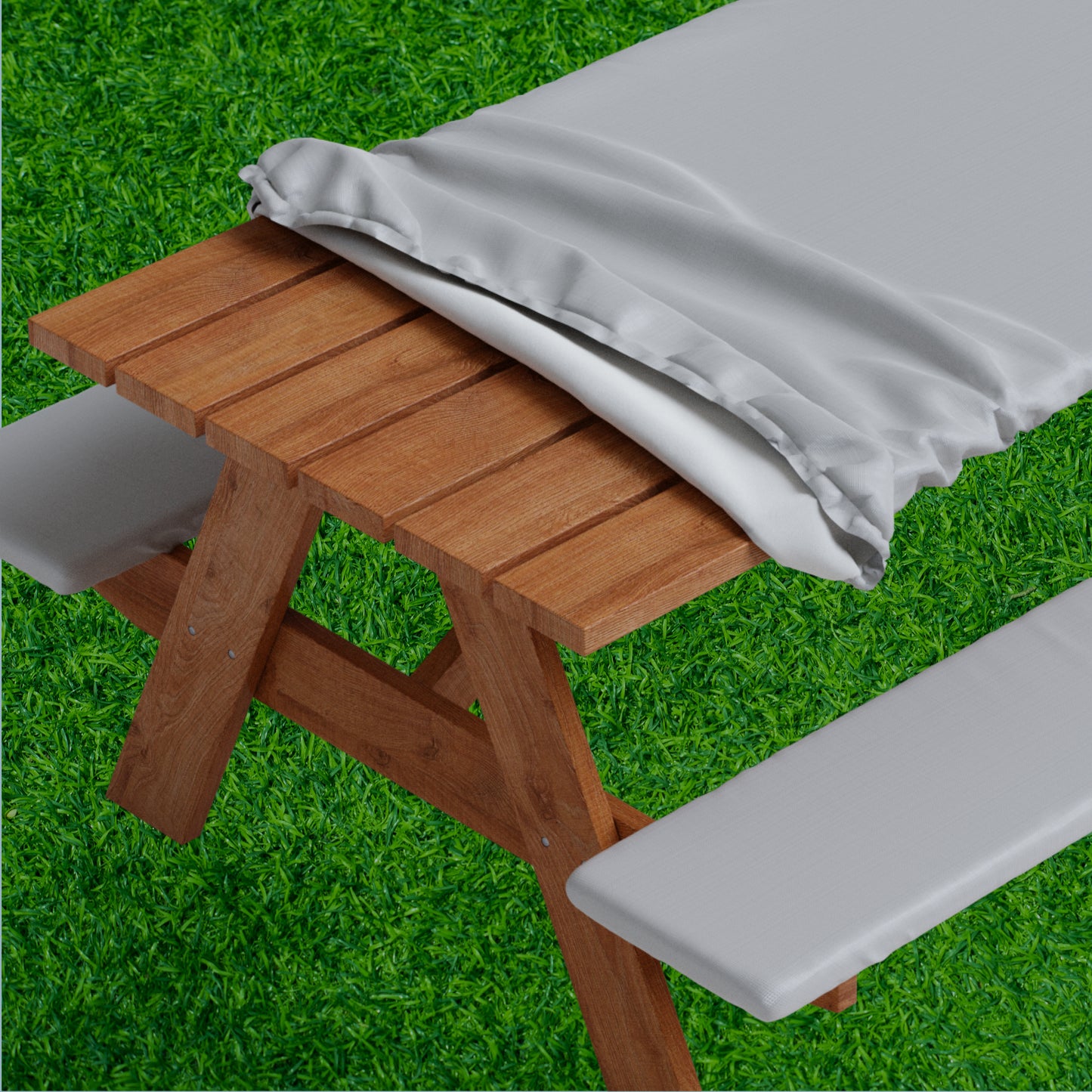 Vinyl Fitted Picnic Table Cover with Bench Covers | 3-pc
