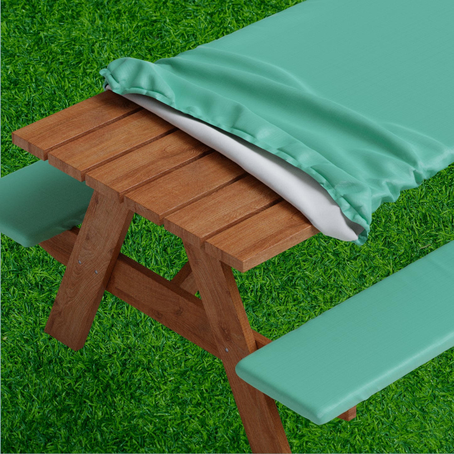 Vinyl Fitted Picnic Table Cover with Bench Covers | 3-pc