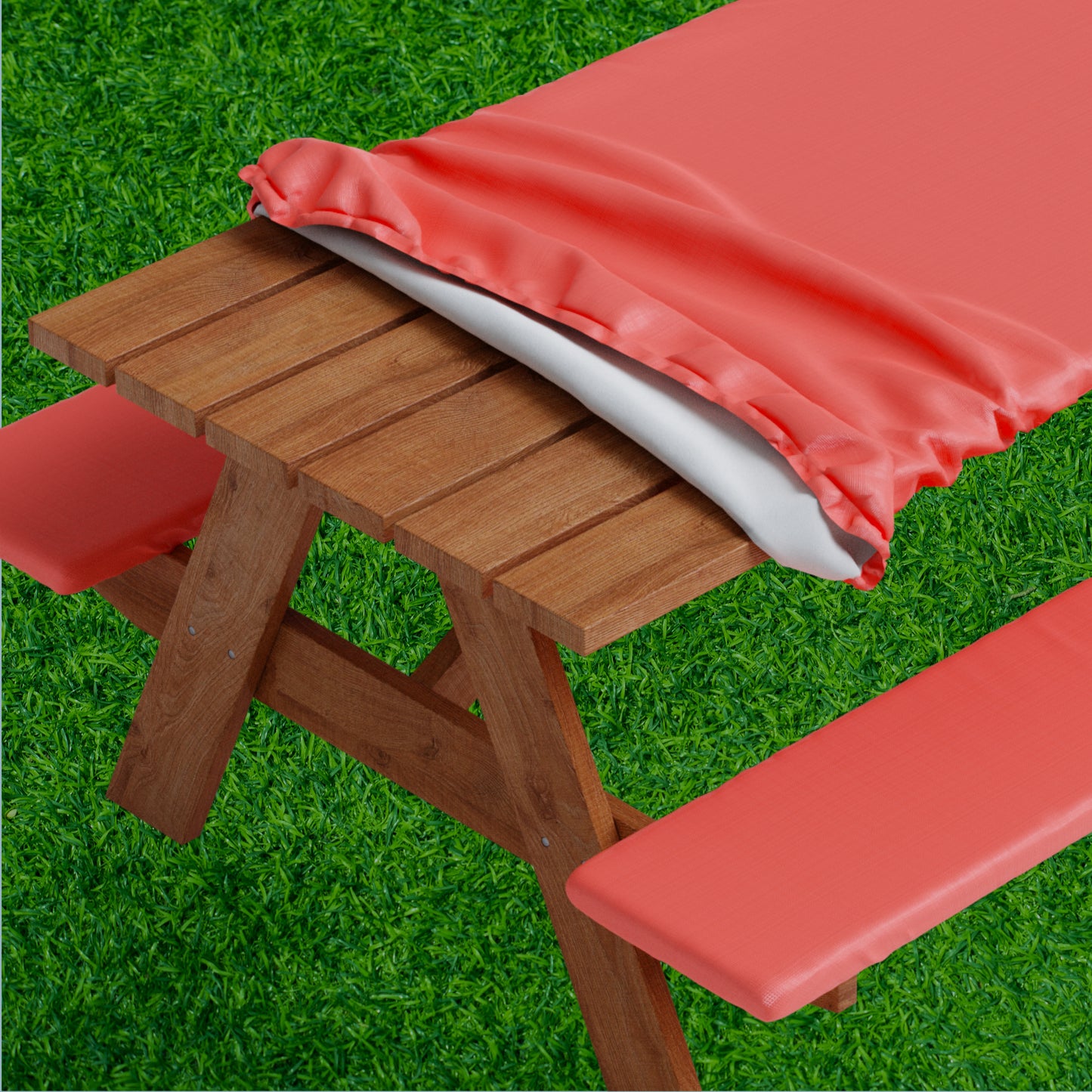 Vinyl Fitted Picnic Table Cover with Bench Covers | 3-pc