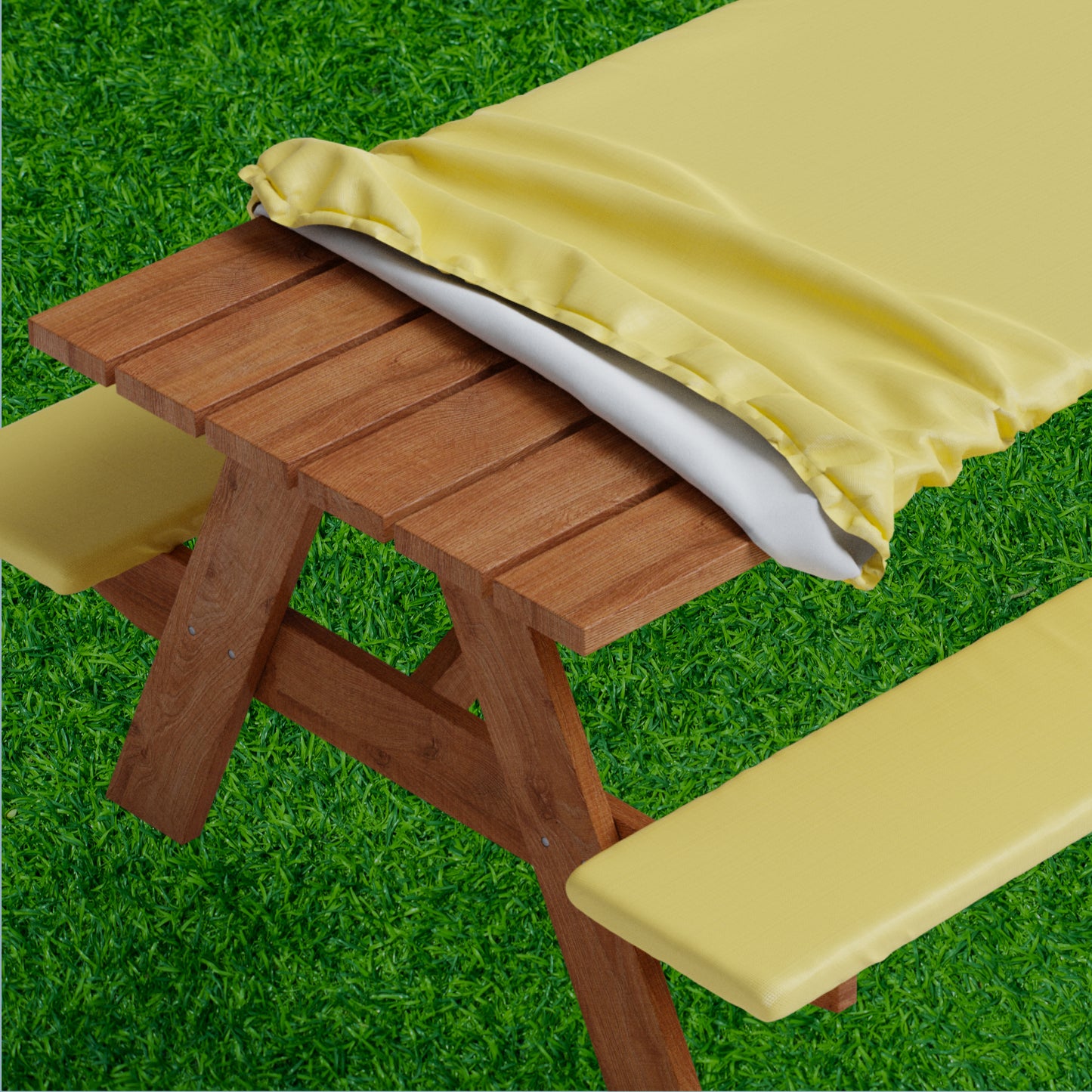Vinyl Fitted Picnic Table Cover with Bench Covers | 3-pc