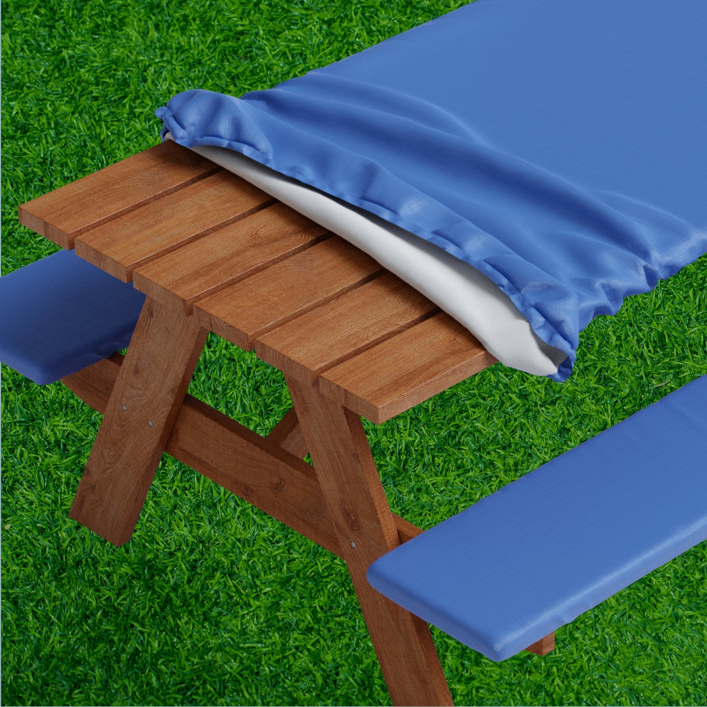 Vinyl Fitted Picnic Table Cover with Bench Covers | 3-pc