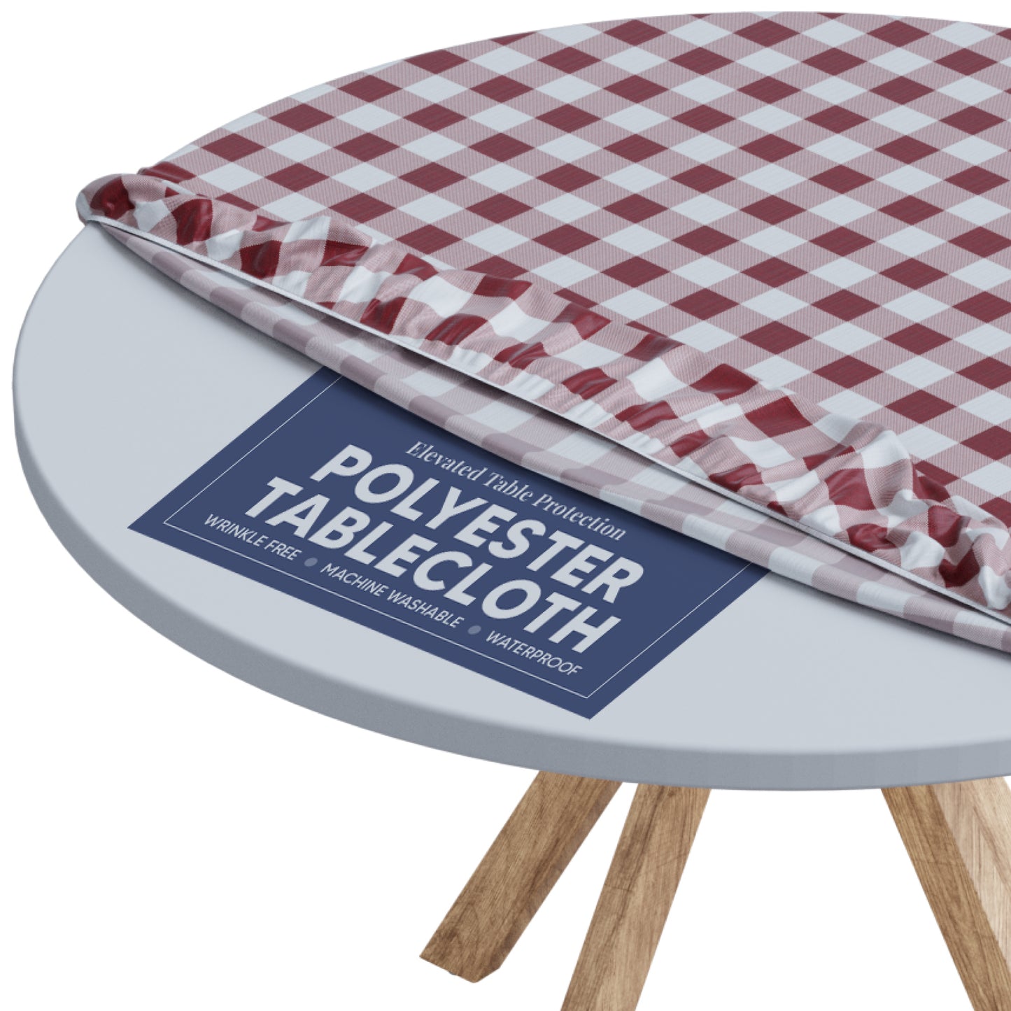 Polyester Round Fitted Tablecloth