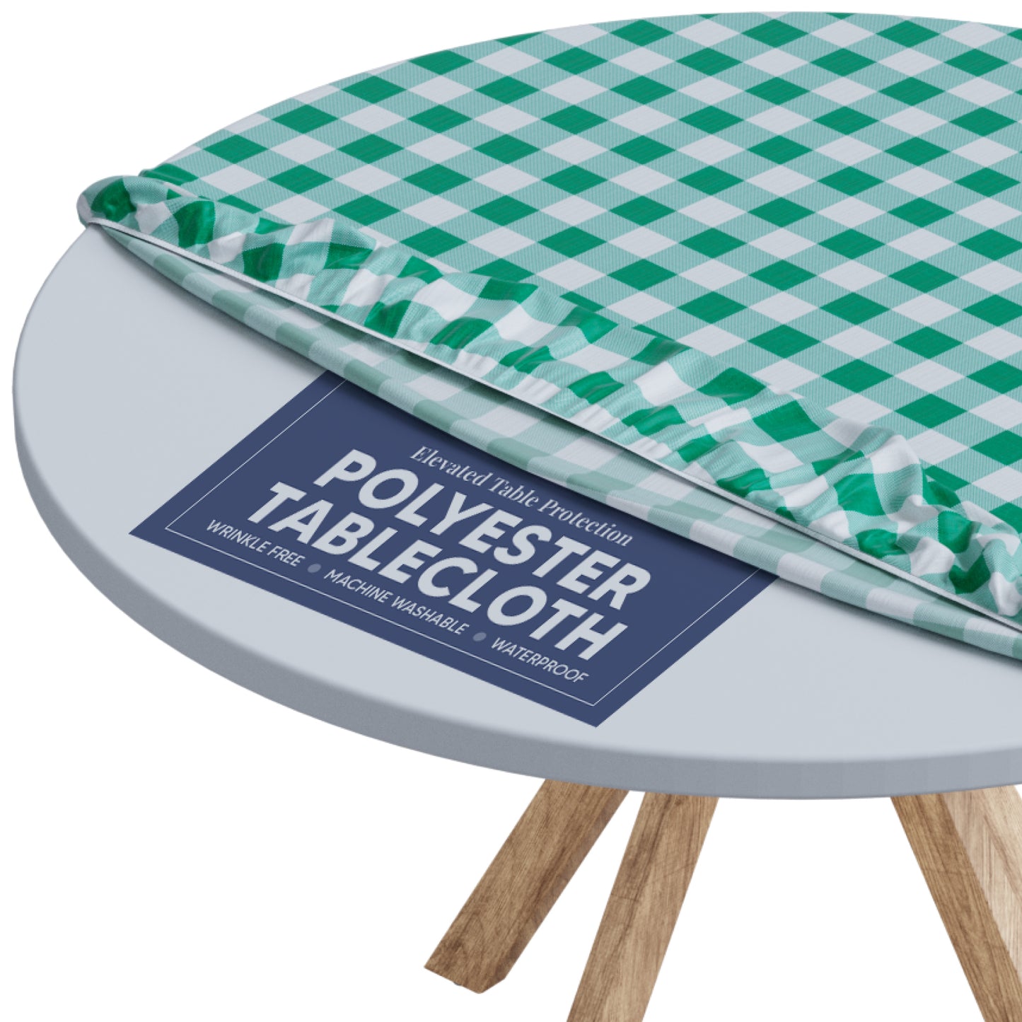 Polyester Round Fitted Tablecloth