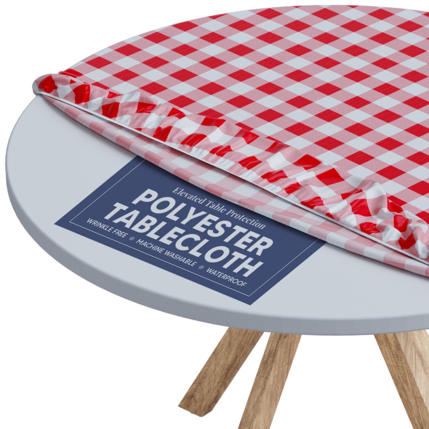 Polyester Round Fitted Tablecloth