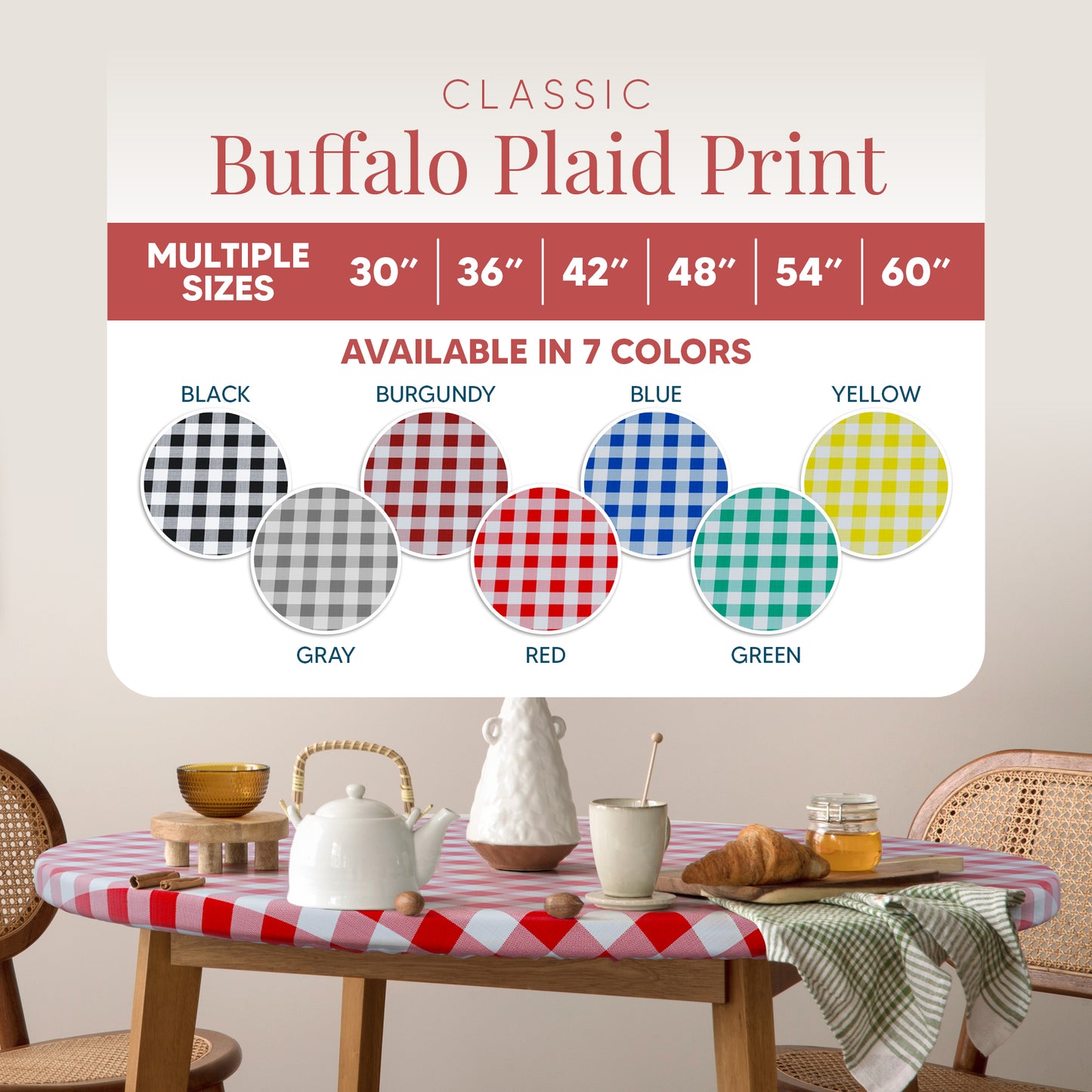 Polyester Round Fitted Tablecloth