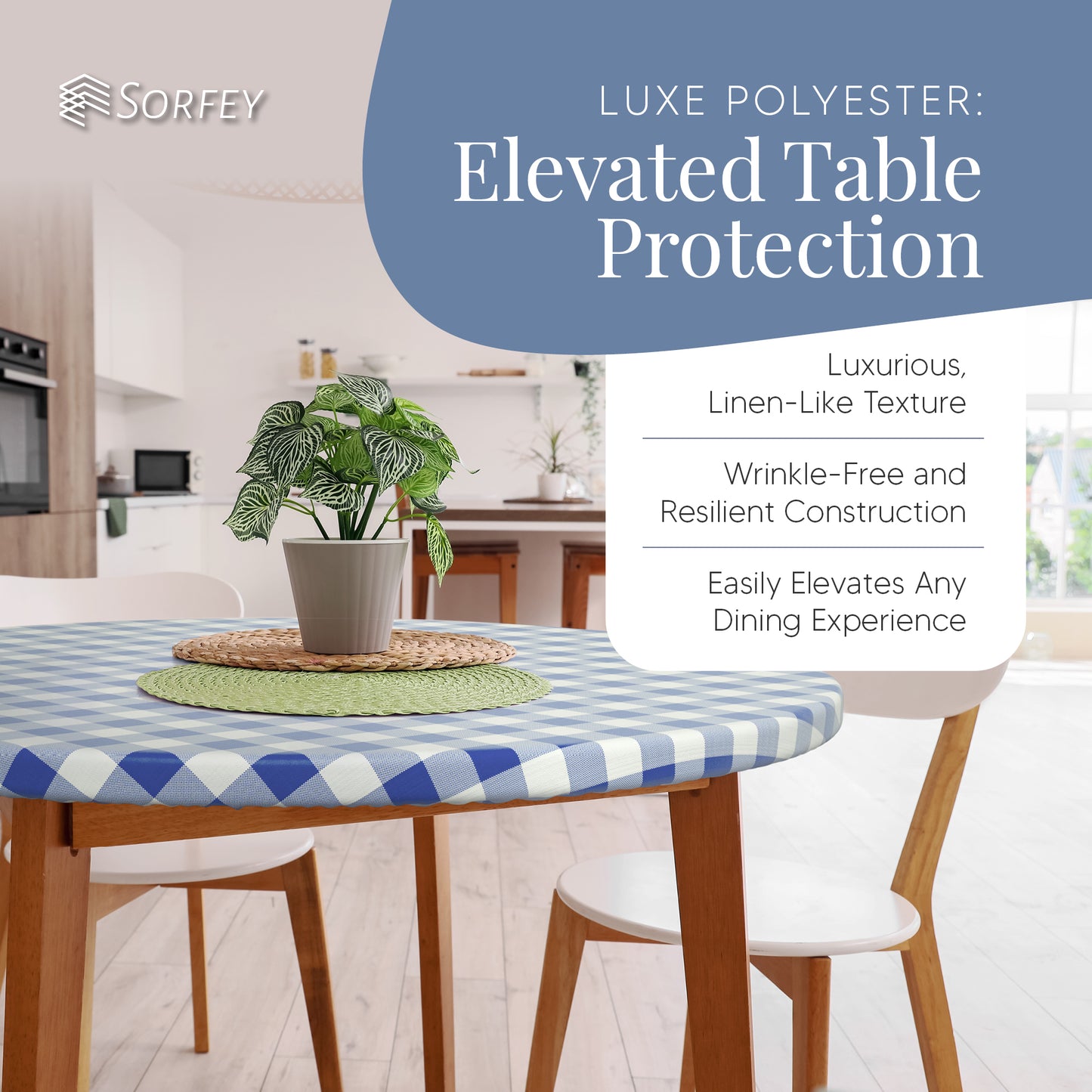 Polyester Round Fitted Tablecloth