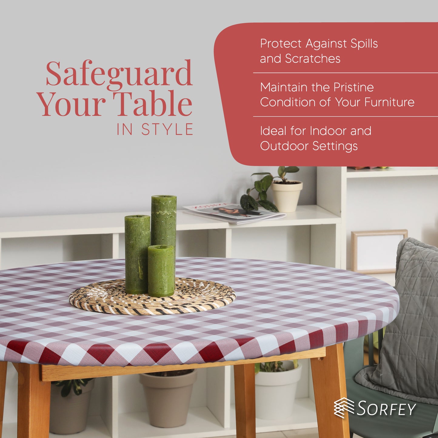 Polyester Round Fitted Tablecloth