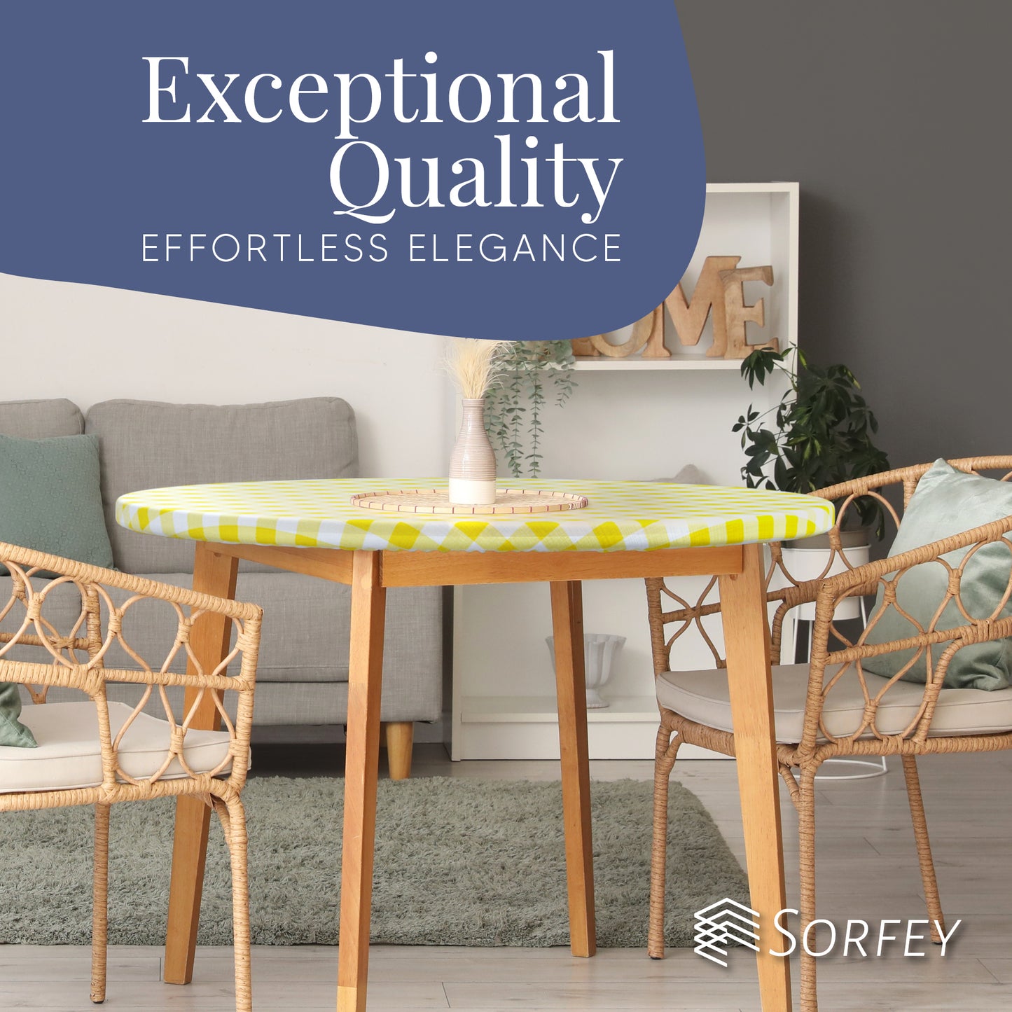 Polyester Round Fitted Tablecloth