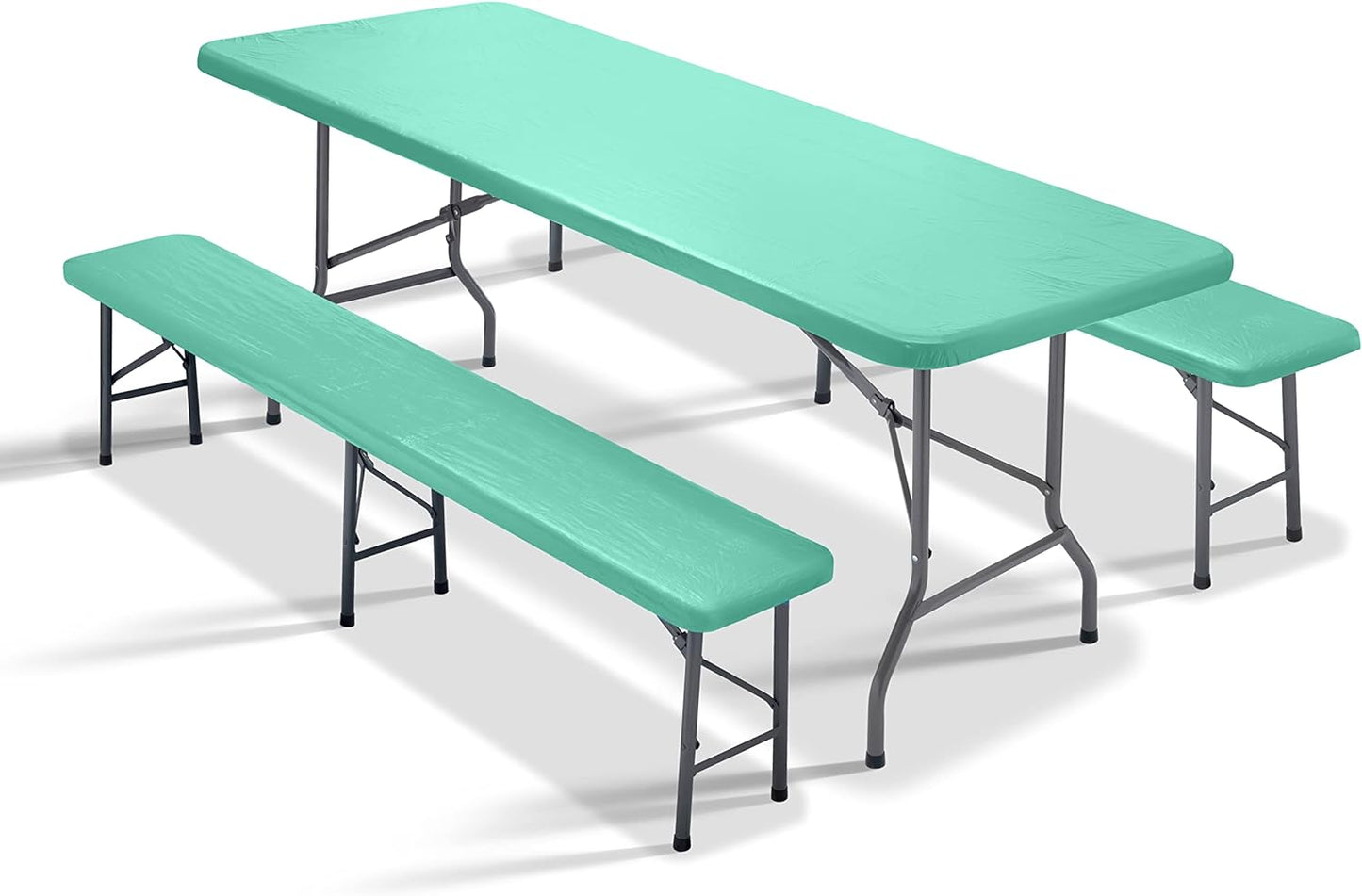 Vinyl Fitted Picnic Table Cover with Bench Covers | 3-pc