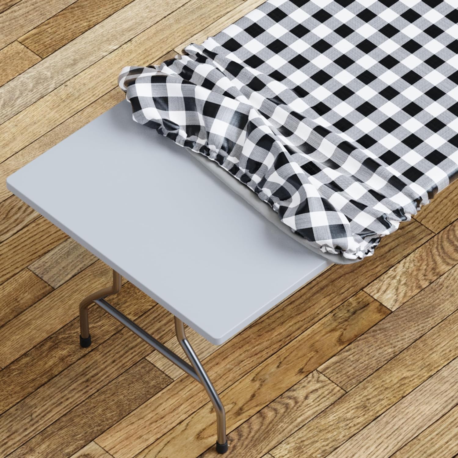 Vinyl Fitted Tablecloth (Gingham Design)