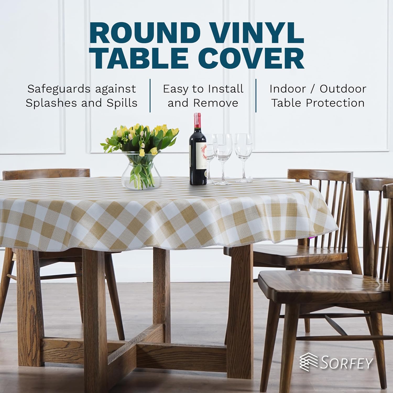 Vinyl Fitted Round Table Cover