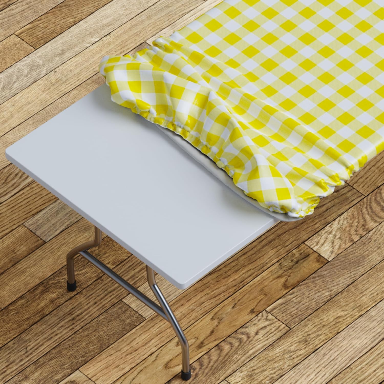 Vinyl Fitted Tablecloth (Gingham Design)