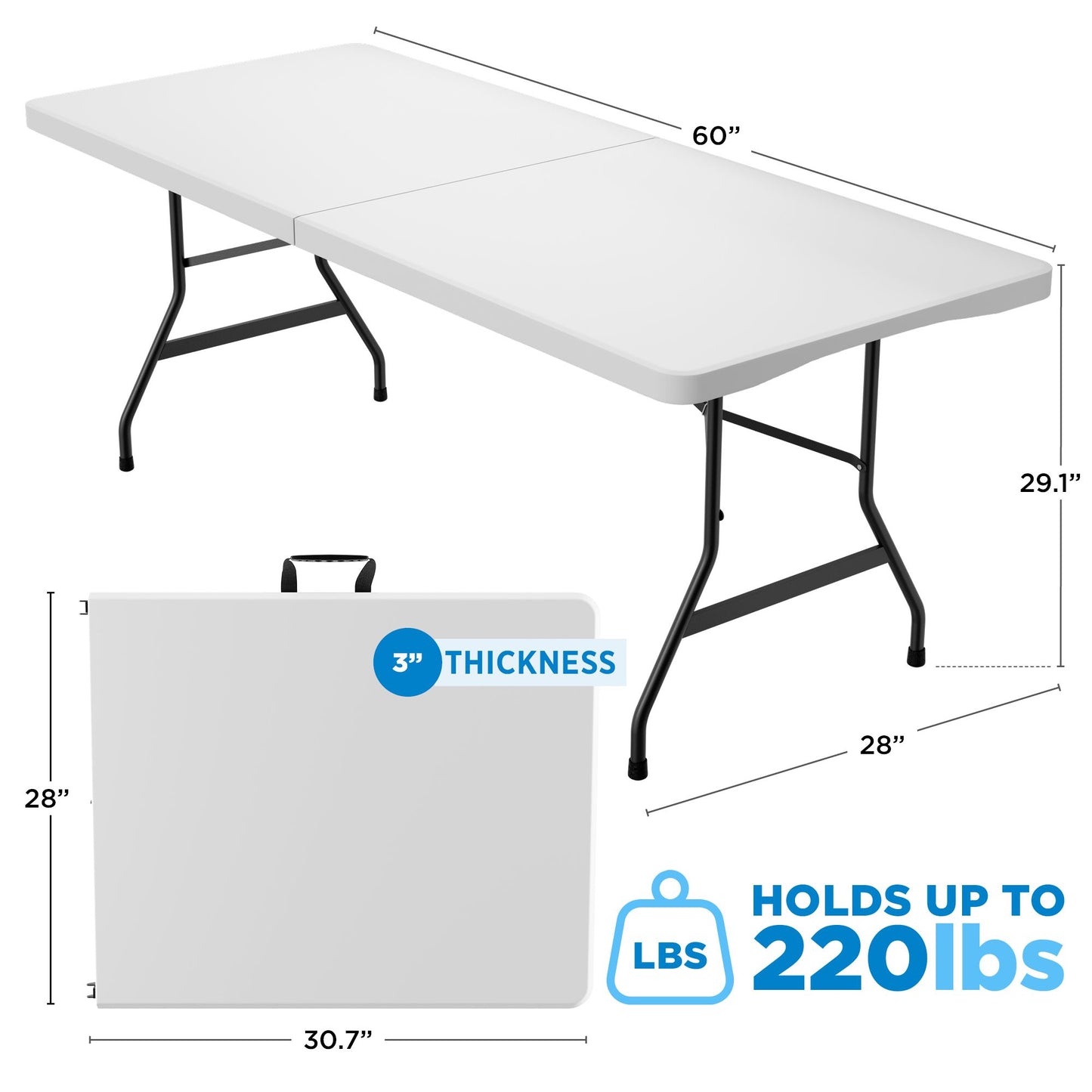 Portable Folding Table | Rectangle