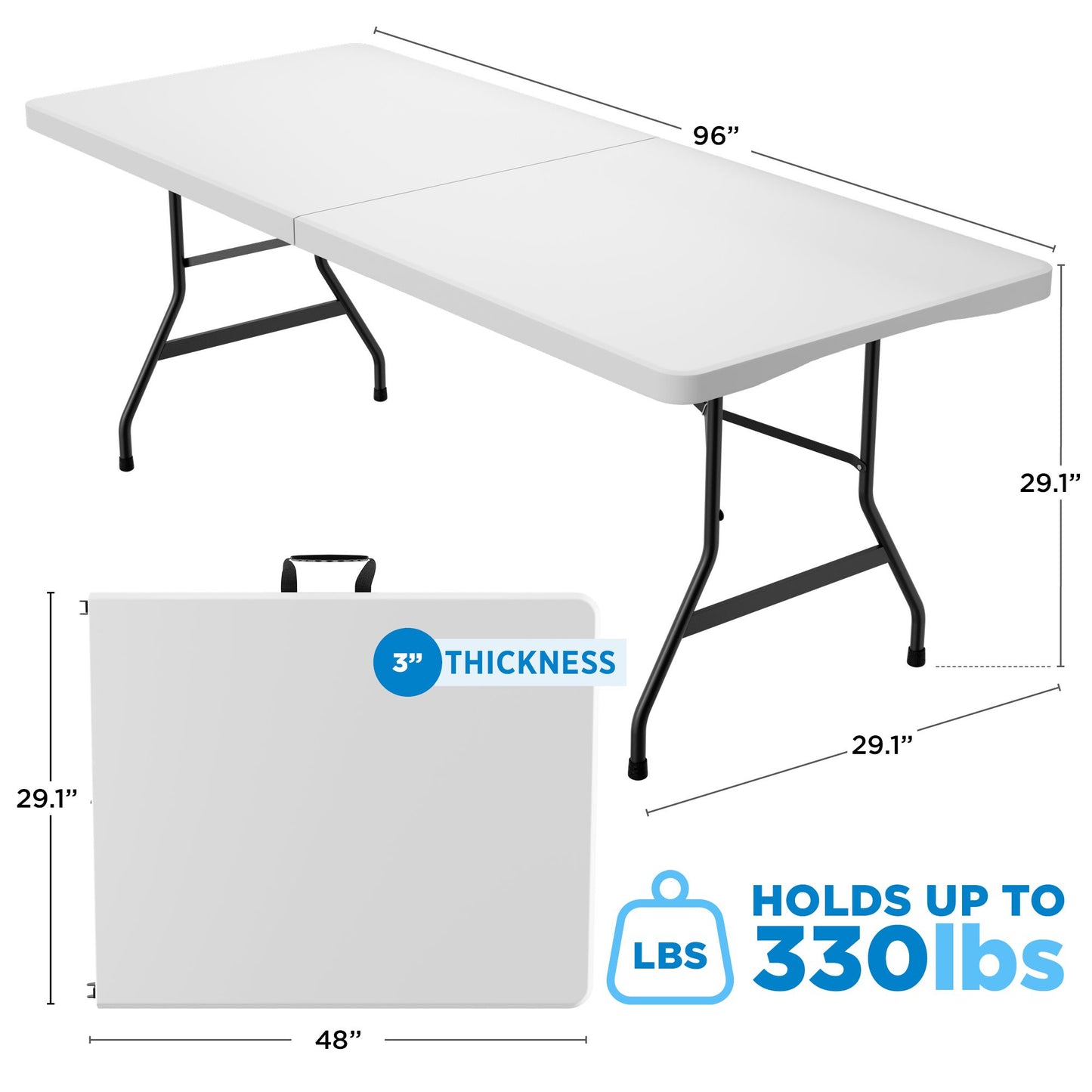 Portable Folding Table | Rectangle