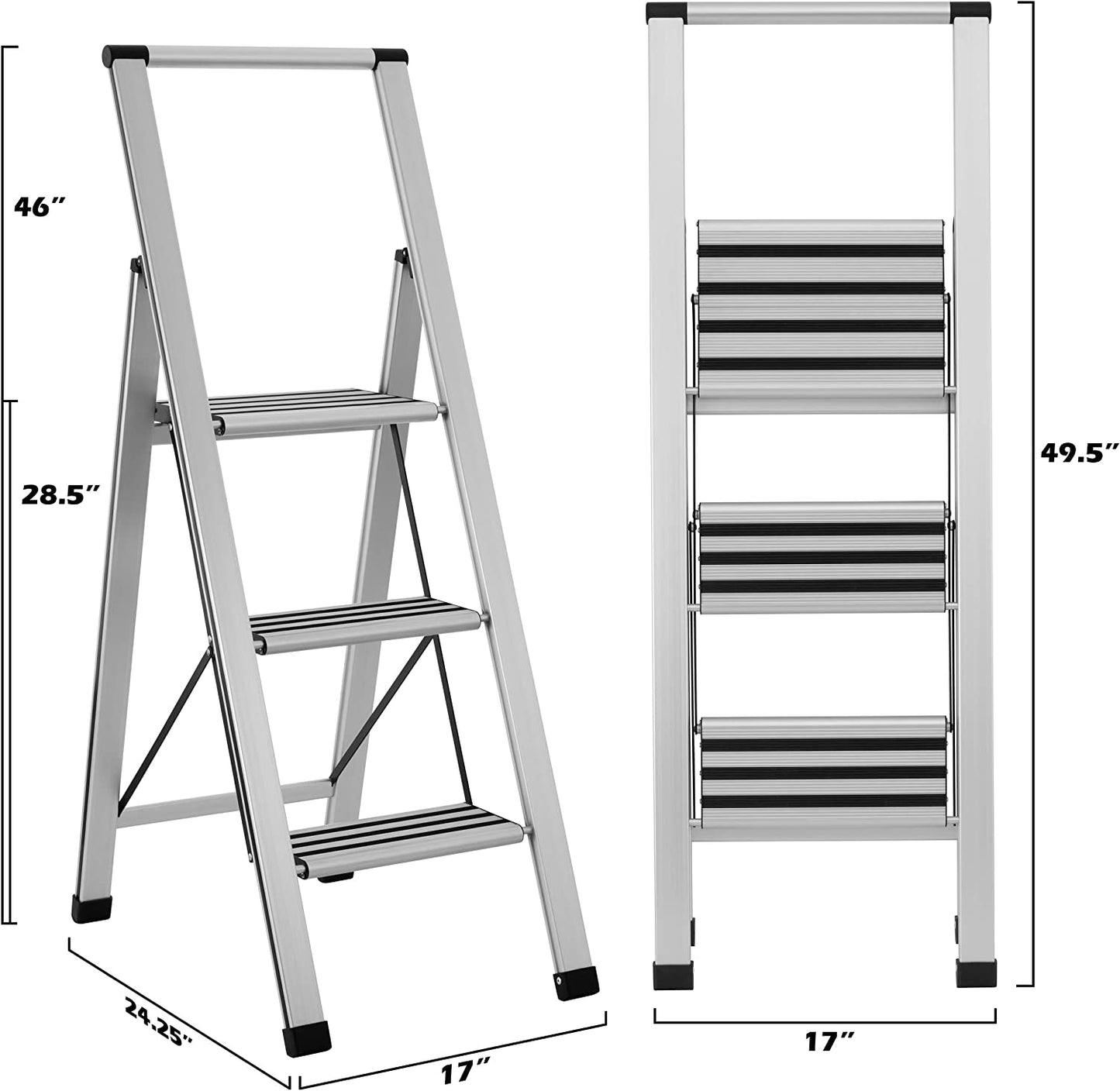 Step Ladder | Silver Aluminum